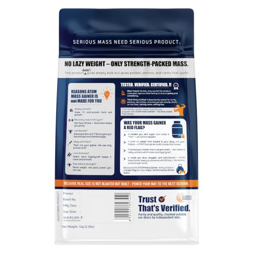Asitis Nutrition ATOM PWR Mass Gainer Pack of 13 · 1 kg (13 kg total) - Image 4