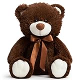 WENMOTDY Super Color Teddy Bear Stuffed Animals Plush Toy for Children Girlfriend Family Congratulations Baby Shower Birthday Chocolate 14 inch