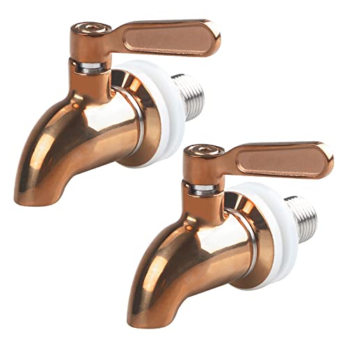 GWENBHMTOOL 2Pcs Drink Dispenser Spigot Champagne Stainless Steel Spigot for Beverage Dispenser Polished Finished Replacement Metal Faucet Tap