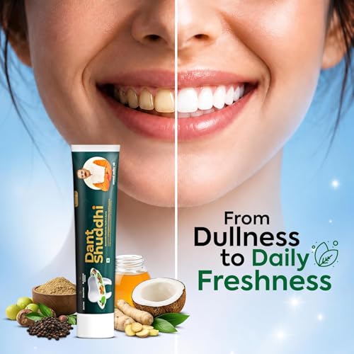 Image of Jeena Sikho Dant Shuddhi Paste for Teeth & Gums| Strengthens Teeth, Tightens Gums, Removes Plaque | For Whole Mouth Care | Powerful Blend of Ayurvedic Herbs, 100gm