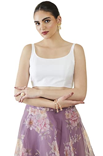 Image of Soch Womens Taffeta Solid Sleeveless Padded Blouse
