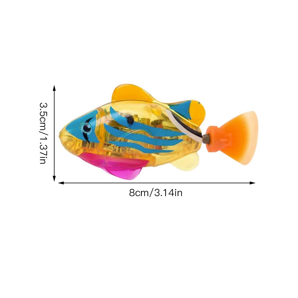6 Robots Poissons électroniques Lumineux - Jouet De Bain Pour Enfants, Nage Automatique Dans L’eau - 12
