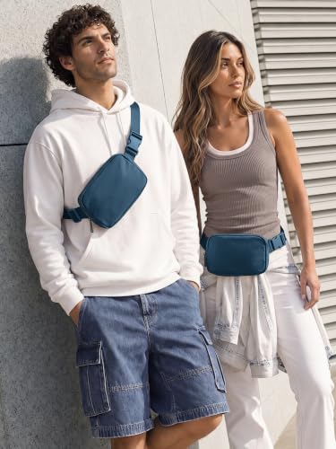 Image of ODODOS Unisex Mini Belt Bag with Adjustable Strap Small Fanny Pack for Workout Running Traveling Hiking, Navy Blue