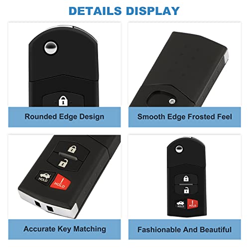 Eccpp 057166-5211-1713412 Replacement Fit For 315 Mhz Uncut Keyless Entry Remote Head Key Flip Car Key Transmitter Fob Mazda 3 5 6 Cx-7 Cx-9 Rx-8 Mx-5 Miata Kpu41788 thumb #4
