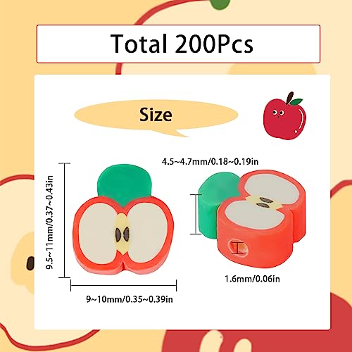 SUNNYCLUE 1 Box 200pcs Polymer Clay Beads Fruit Red Apple Beads Fruit Clay Bead Apple Slice Shape Loose Beads Fruits Theme Spacer Beads for Jewellery Making Bracelet Keychain Necklace DIY Craft Gift - Image 2
