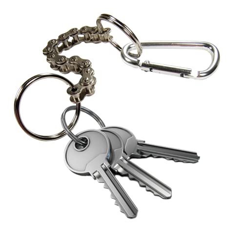 World Trade Porte-clés chaîne portefeuille de sécurité 17 cm avec mousqueton de ceinture en métal pour chaîne de moto - Jeans Biker Punk Hip-Hop, acier, S