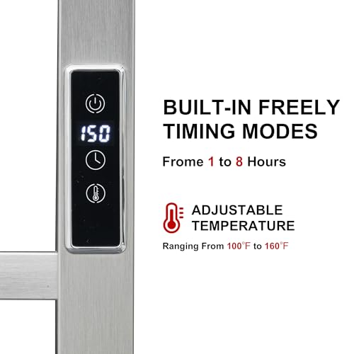 BLARALA Heated Towel Racks for Bathroom, Wall Mounted Electric Towel Warmer Racks with Timer & Temperature Control, 10 Bar Stainless Steel Towel Heater for Bathroom, Brushed Plug-in by BLARALA - Image 2