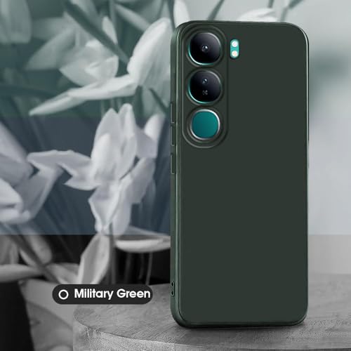 Image of Back Cover for Vivo Y300 5G / V40 Lite 5G | Full Camera Protection | Premium Liquid Silicon Case | Flexible Bumper Case for Vivo Y300 5G / V40 Lite 5G (Military Green)