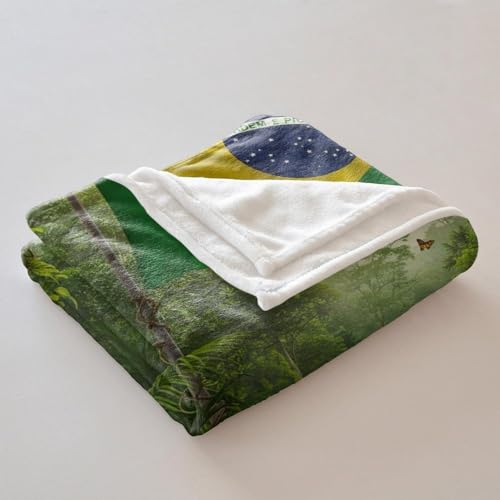 Couverture douce flanelle Brésil contre le froid sur le canapé - 5