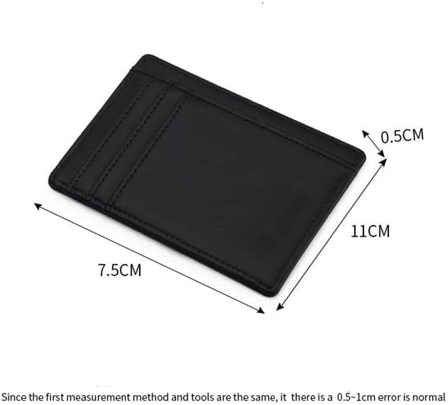 Miniatura 7 de Men'S And Women'S Minimalist Ultra-Thin Wallets Rfid Front Pocket Leather Card Holder Wallet Fashion Bank Card Coin Purse Case With Id Window Simple