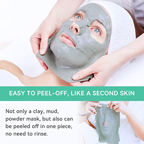 Fasplendor Peel-Off Alginate Powder Face Mask Skincare, With Dead Sea Mud, Clay, Tea Tree Oil, Menthol, Jelly Facial Masks For Acne, Blackheads, Purifying, Detoxifying, Smoothing, Cooling, Spa-Quality, Made In France, 240G/8Pcs #TOP1