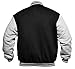ARCTIC UNIQUE Men's Fashion Varsity Jacket Causal Slim Fit Cotton Letterman Baseball Bomber Jackets (US, Alpha, Small, Regular, Regular, BLACK/HEATHER GREY)