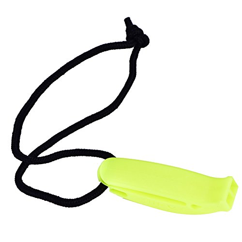 Emergency Survival Whistle Loud Compact Portable for Diving Hiking Camping with String Gray Yellow Green Orange (Yellow Green)