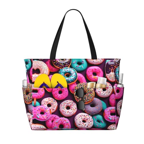 Sac fourre-tout de voyage et de plage pour femme grand format noir