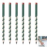6 Unidades Lápices Triangulares Ergonómico, Lápiz Grafito HB Especial para Zurdos y Diestros con Mango Antideslizante, Diseño Fino y Cómodo para Escritura, Ideal para Colegio Oficina y Uso Diario