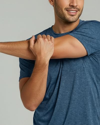 Image of Real Essentials 4 Pack: Men's Dry-Fit Short Sleeve Pocket Crew Performance Athletic T-Shirt (Available in Big & Tall)