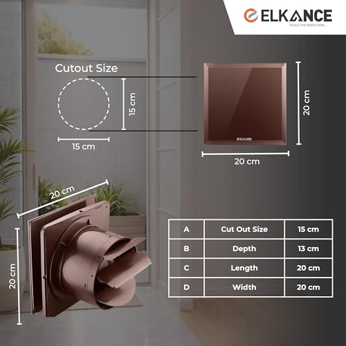 Image of Dazzle 150mm (6 Inches) Axial Exhaust Fan | BLDC Motor | 7W, 2400 RPM | Premium Lacquered Glass Panel - Stylish Ventilation for Office, Kitchen & Bathroom | (Brown)