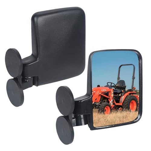 Lifronkit Tractor Mirrors Strong Magnetic Side Mirrors for Tractors Forklifts Lawn Movers Small Dozers Lift Trucks Golf Cart Compatible with John Deere Kubota and more Installation-free 2pcs