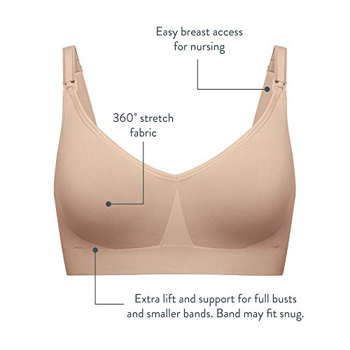 BRAVADO! DESIGNS Full Cup Body Silk Seamless Wireless Maternity & Nursing Bra | Black | XL - Thumbnail 2