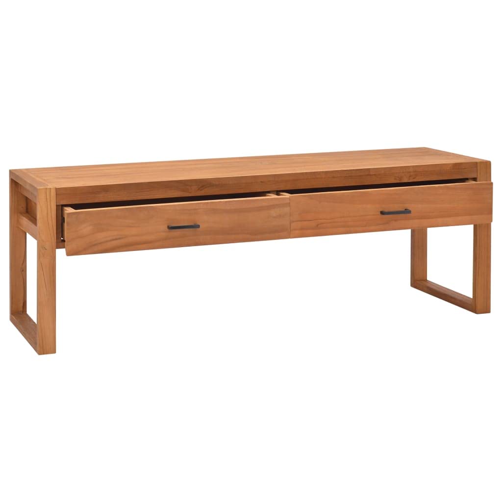 Szafka pod telewizor, centrum rozrywki, stojak na media telewizyjne, szafka pod telewizor, 120 x 40 x 45 cm, lite drewno tekowe, nadaje się do salonu, sypialni