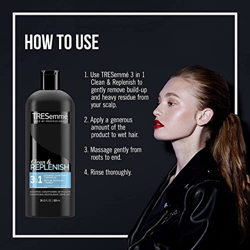 Image of TRESemme 3 in 1 Clean & Replenish Shampoo +Conditioner + Detangle 828 ml (28 oz), Packaging May Vary