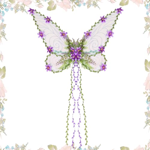 Ailes d'adultes style papillon avec vignes, accessoire de mode féminine