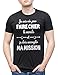 L'abricot blanc T-Shirt Humour Je suis né pour Faire Chier et Je Dois accomplir ma Mission -Homme - Noir Taille M