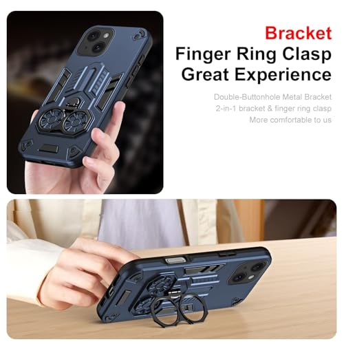 Coque iPhone 15 antichoc de qualité militaire en PC texturé mat bleu - 2