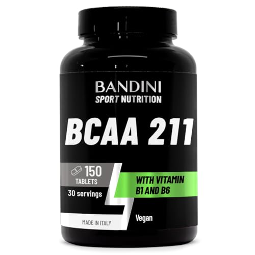Bandini® BCAA 2 1 1 BRANCHED Amino ACIDS | 150 Tablets with Vitamin B1 and B6 | Amino 2.1.1 Supplement with Leucine, Isoleucine, Valine | Aminoacids Tablets 211 Intra Pre Post Workout | 100% Vegan