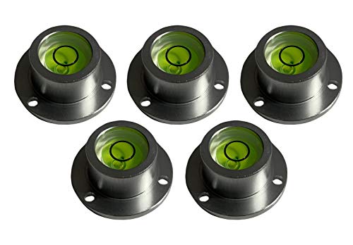 Niveau à bulle rond en aluminium argenté de 25,5 mm pour mesure de précision en lot de 5