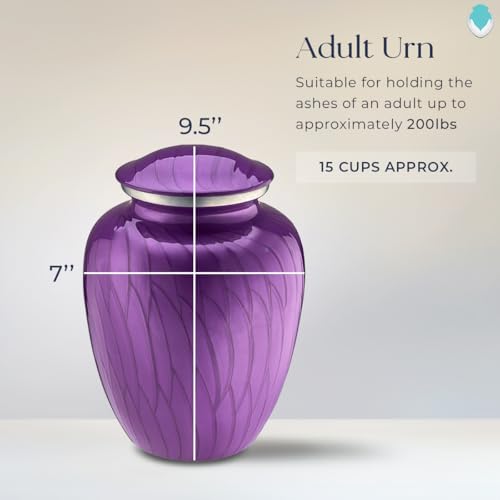 Geturns Embrace Adult Personalized Angel Cremation Urns for Human Ashes I Large Pearl Purple Funeral Urn for Women and Men I 200 lbs - Thumbnail 3