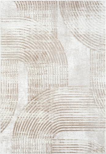 Abani Cream Area Rug for Living Room, Bedroom -Mid-Century Modern- 8' x 10' -Durable & Easy to Clean - Image 3