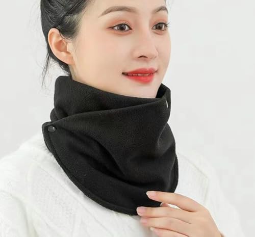 Winter Neck Gaiter for Women Double Buttons Polar Fleece Neck Warmer Scarf Windproof Shawl Cover for Skiing Riding2
