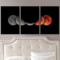 3 Piece Framed Canvas Wall Art Moon Phase Canvas Prints Home Artwork Decoration for Living Room,Bedroom - 16