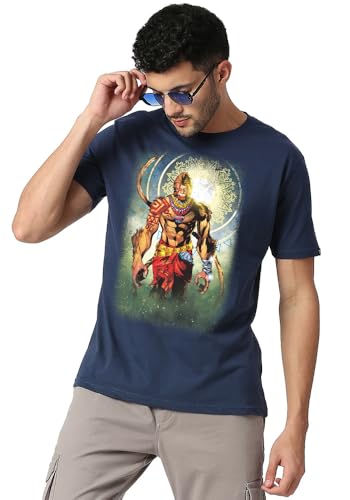 Image of Wear Your Opinion Men's S to 5XL Premium Combed Cotton Printed Half Sleeve T-Shirt (Design : Pavan Putra Hanuman)