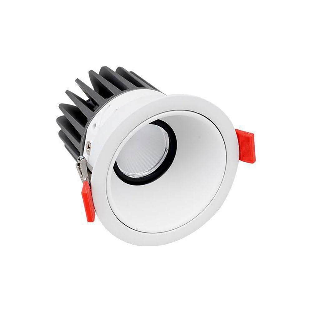 JKJZSALJ 3.9 In. Recessed Anti-Glare Led - 30° Adjustable Angle,Cri 98,3 Color Temperature Dimmable 3000K/4000K/6000K,Round Black/White Trim,Round Led Can Lights,White-7W