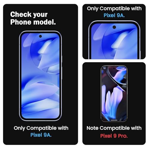 Image of Google Pixel 9A Tempered glass Screen Protector For Google Pixel 9A 5G with Full Edge Protection and Easy Self-Installation Kit