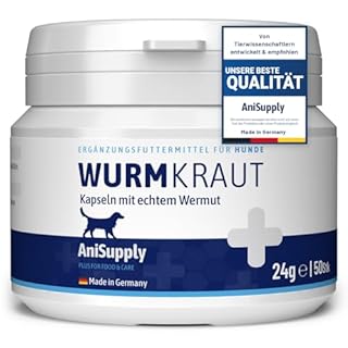 Animal Supply AS Worm Guard Capsule con elminti, alternativa per cani, 50 compresse – Prodotto naturale in & dopo infestazione da vermi, vermi, sverminanti, compresse formule per vermi