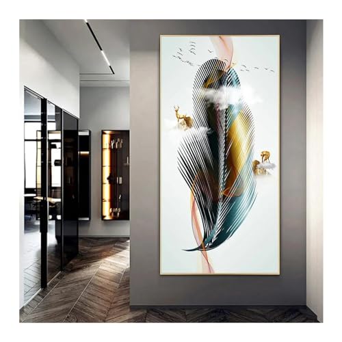 Pósteres de ciervos amarillos para decorar paredes vacías con arte moderno sin marco