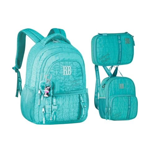 Kit Mochila Lancheira e Estojo Rebecca Bonbon Sweet Dreams Escolar RB27006 (Azul)