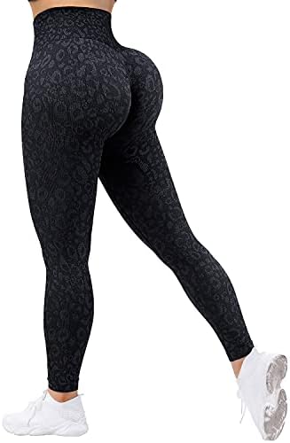 DOULAFASS Womens Camo Scrunch Butt Lifting Leggings Seamless High Waisted Workout Yoga Pants (14_Navy, Medium)