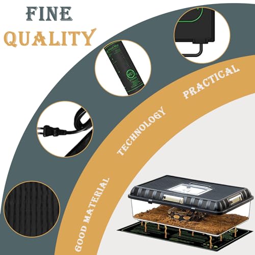 Leikurvo Heizmatte Pflanzen, Wärmematte für Sämling Germination und Haustier, 21W Heizmatte mit Thermostat, Reptil Dragon Temperatur Schnelle Erwärmung, Sicher und Langlebig 25 * 52,5cm