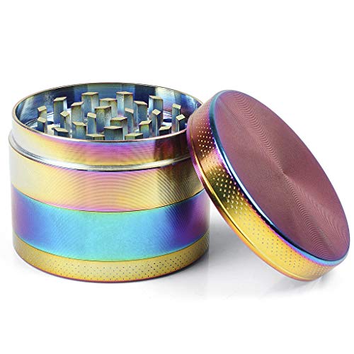 XYGK Herb Grinder - 4 Pieces Zinc Alloy Metal Grinder, Portable Weed Grinders, Colorful Grinder with Magnetic Top for Dry Herb and Spices (2inch-Diameter)