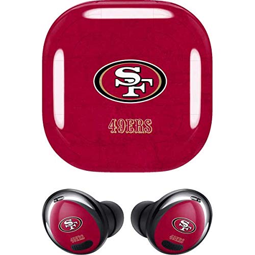 Skinit Decal Audio Skin Compatible with Samsung Galaxy Buds Pro - Officially Licensed NFL San Francisco 49ers Distressed Design