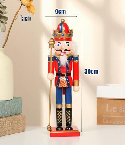 Miniatura 5 de Kaheign 2 Piezas Soldados De Cascanueces De Madera, 2 Estilo 30cm Figuras De Cascanueces Tradicionale De Navidad Soldado Pintado De Madera De Pino De Primera Calidad Por Decoración Trompeta Cetro