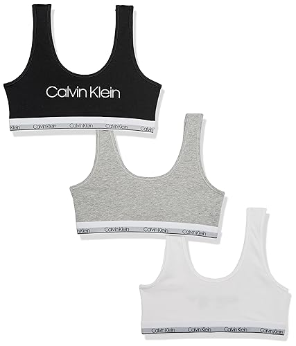 Calvin Klein Girls' Soft Cotton Bralette Bra, Multipack