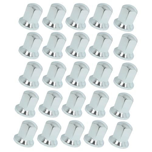 Easy Link - Lot de 25 cache-écrous de roue 32 mm chromés, protection de roue, cache-jantes pour camion, remorque, camion de livraison