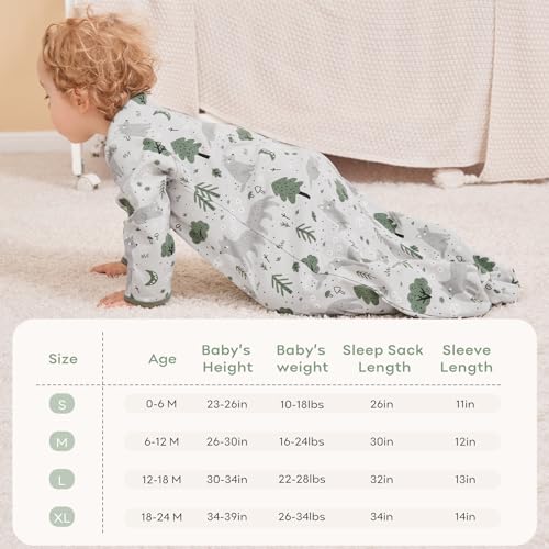 yoofoss baby sleep sack 6-12 months long sleeve wearable blanket baby 100 organic cotton 2-way zipper 05 tog infants sleeping sack lightweightmedium