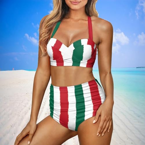 High Waisted Bikini Set for Women High Cut Swimsuit Two Pieces Sexy Bathing Suit Tummy Control3