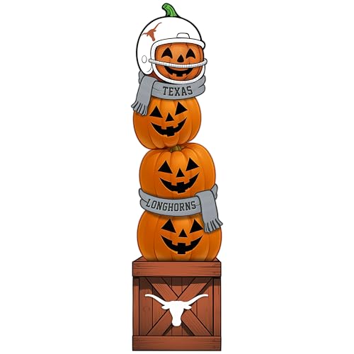 Fan Creations NCAA Texas Longhorns 46-Inch Pumpkin Stacked Leaner with Helmet